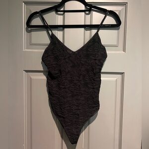 Black Lace Thong Bodysuit